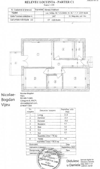 MAGURELE-VARTEJU, CASA 86 MP, LOT 408 MP!