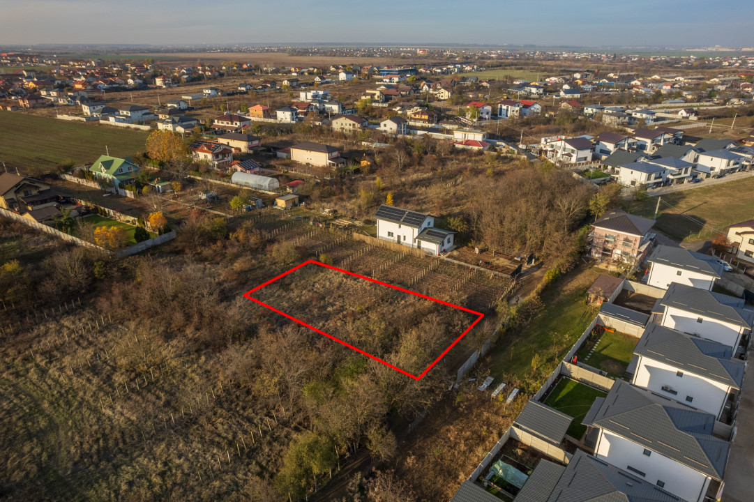 DRAGOMIRESTI-DEAL, TEREN 447 MP, PROIECT DE CASA INCLUS, DESCHIDERE 11 MP!