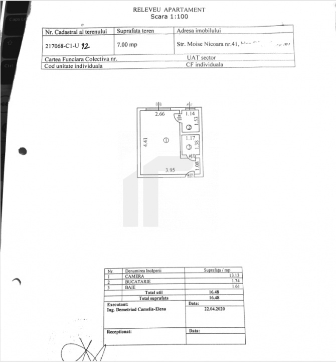 Garsonieră mobilată, ideală pentru investiție – Str. Moise Nicoară, zona Decebal