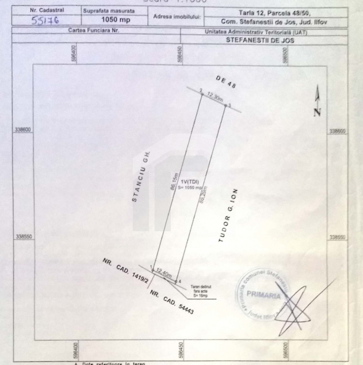 STEFANESTII DE JOS LOT 1.050 MP