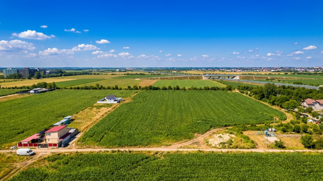 Teren Bragadiru langa A0 - PUZ aprobat, vizibilitate autostrada